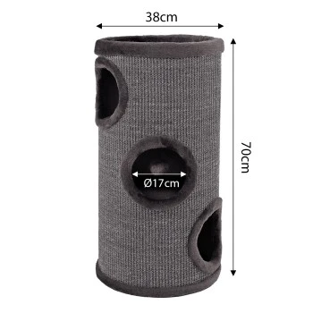 Lionto 70cm Kratztonne Mit Sisal Kratzturm Grau 7 Lionto 70cm Kratztonne Mit Sisal Kratzturm Grau – Bild 7