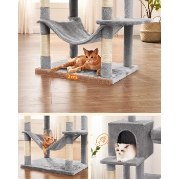 FEANDREA Katzenbaum XXL 199cm Hellgrau Hellgrau 5 FEANDREA Katzenbaum XXL 199cm Hellgrau Hellgrau – Bild 5