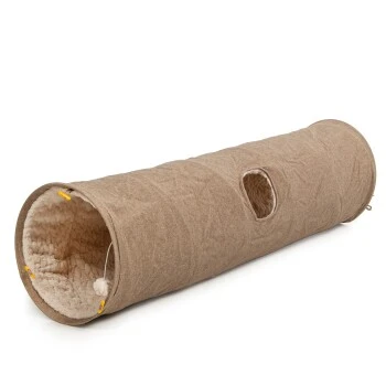 Canadian Cat Company Katzentunnel XXL Mit Kuschelfell Beige 1 Canadian Cat Company Katzentunnel XXL Mit Kuschelfell Beige