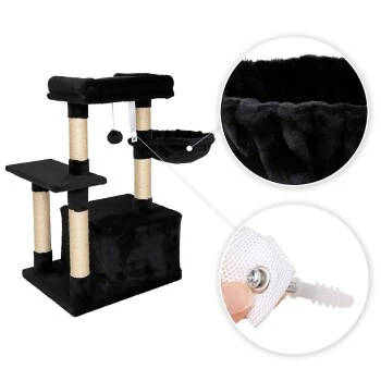 Lionto Kratzbaum Höhe 85 Cm Schwarz 5 Lionto Kratzbaum Höhe 85 Cm Schwarz – Bild 5