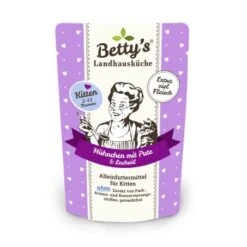 Betty's Landhausküche Frischebeutel Kitten Huhn & Pute 12 X 100g Für Katze