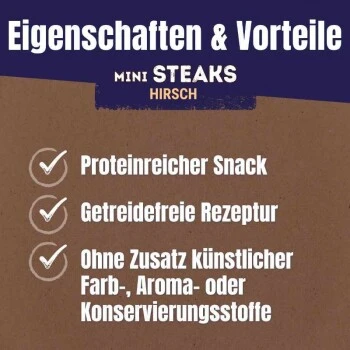 Adventuros Mini Steaks Hirsch 7x70g 5 Adventuros Mini Steaks Hirsch 7x70g – Bild 5