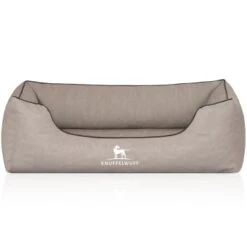 Knuffelwuff Orthopädisches Hundebett Rockland Aus Kunstleder Hellgrau M-L