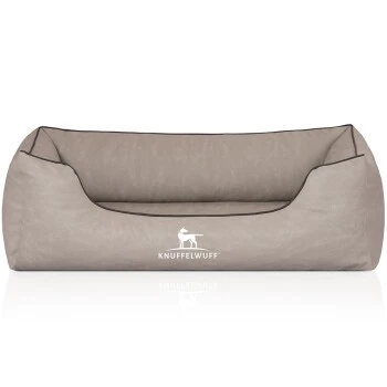 Knuffelwuff Orthopädisches Hundebett Rockland Aus Kunstleder Hellgrau M-L 1 Knuffelwuff Orthopädisches Hundebett Rockland Aus Kunstleder Hellgrau M-L