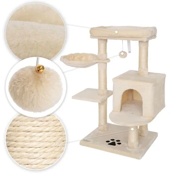 Lionto Kratzbaum, Höhe 93 Cm Beige 4 Lionto Kratzbaum, Höhe 93 Cm Beige – Bild 4