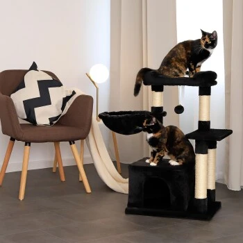 Lionto Kratzbaum Höhe 85 Cm Schwarz 3 Lionto Kratzbaum Höhe 85 Cm Schwarz – Bild 3