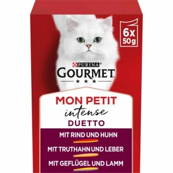 GOURMET Mon Petit Intense 8x6x50g Duetti Mit Fleisch 1 GOURMET Mon Petit Intense 8x6x50g Duetti Mit Fleisch